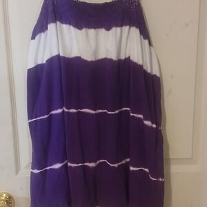 Faded Glory Violet and White Asymmetrical Dress‎